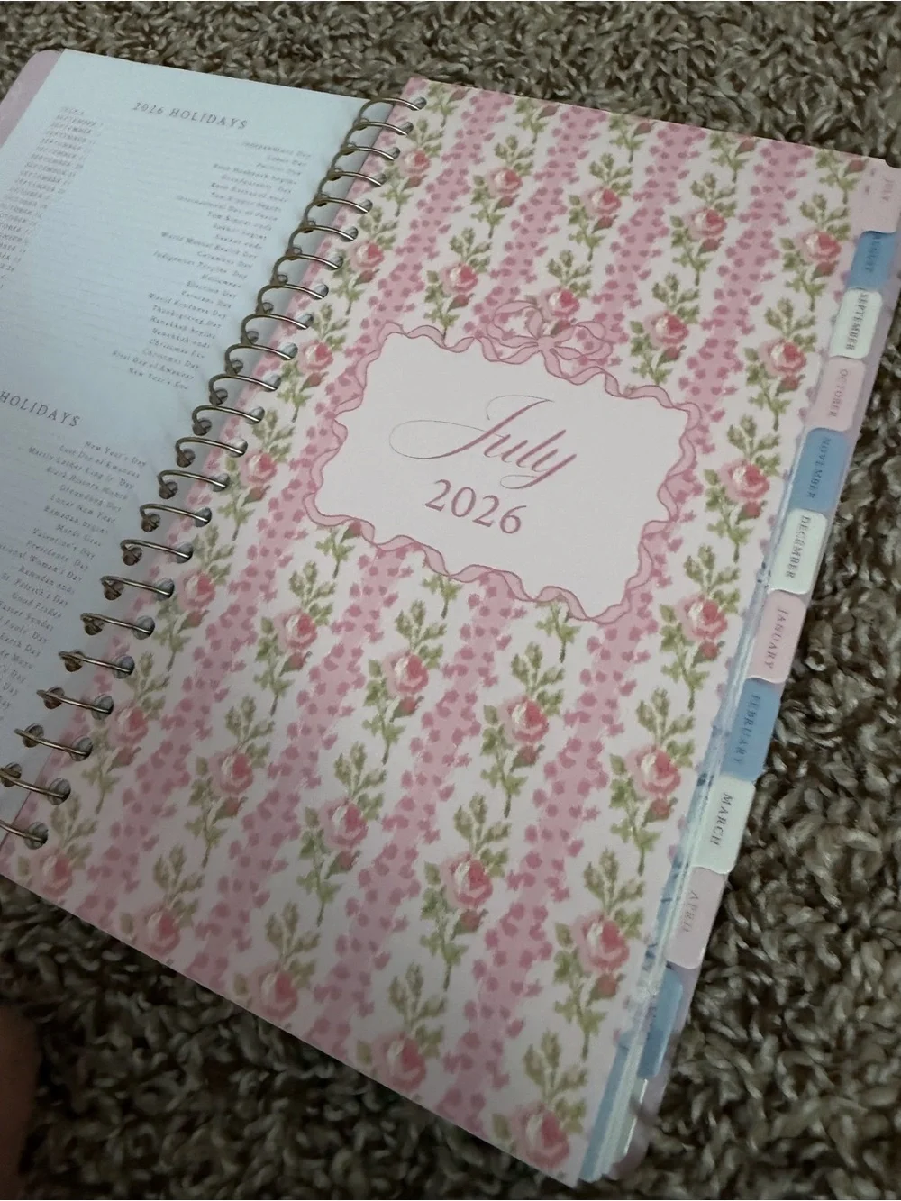 LoveShackFancy Yoobi Pink and Gold 2026-2027 Spiral Planner - Picture 6 of 7